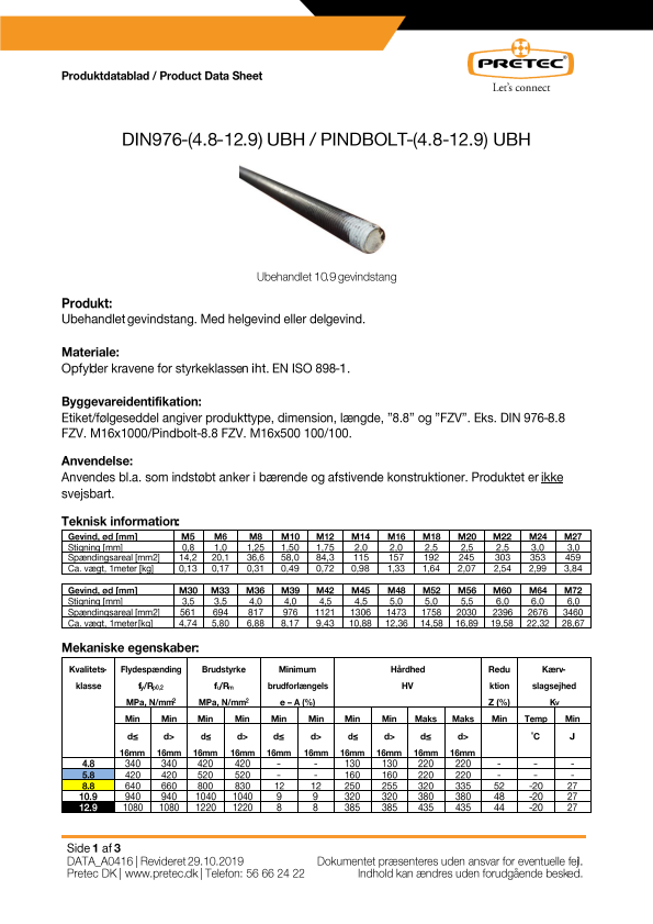 

Datablad DIN976 8.8 Ubh

